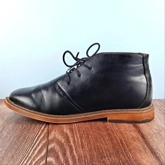 Boy's Oxford Boots, Black, Lace Up, sz 6Y - Picture 3 of 10